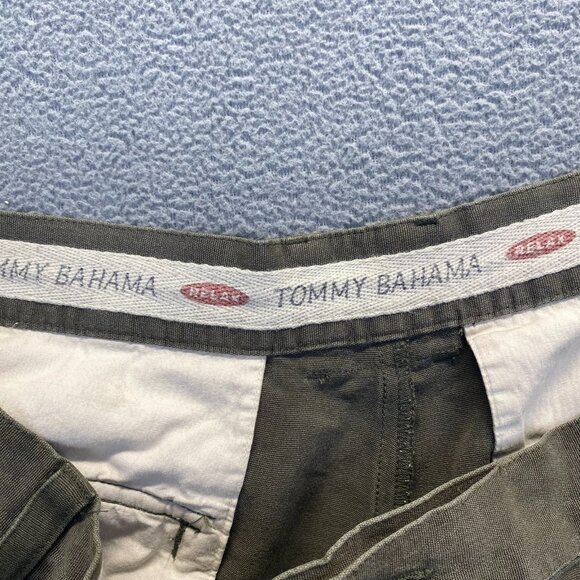 Tommy Bahama Relax Men's Chino Shorts Olive Size 38 Pleated 100% Silk - Picture 8 of 9